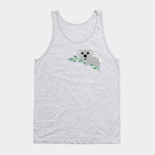 Grey Koala Green Leaves Tank Top